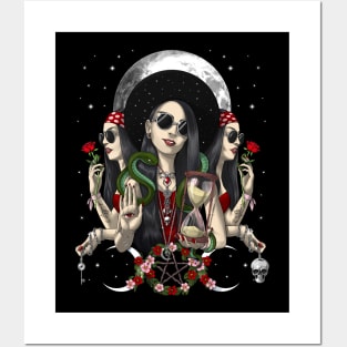 Hecate Triple Moon Goddess Posters and Art